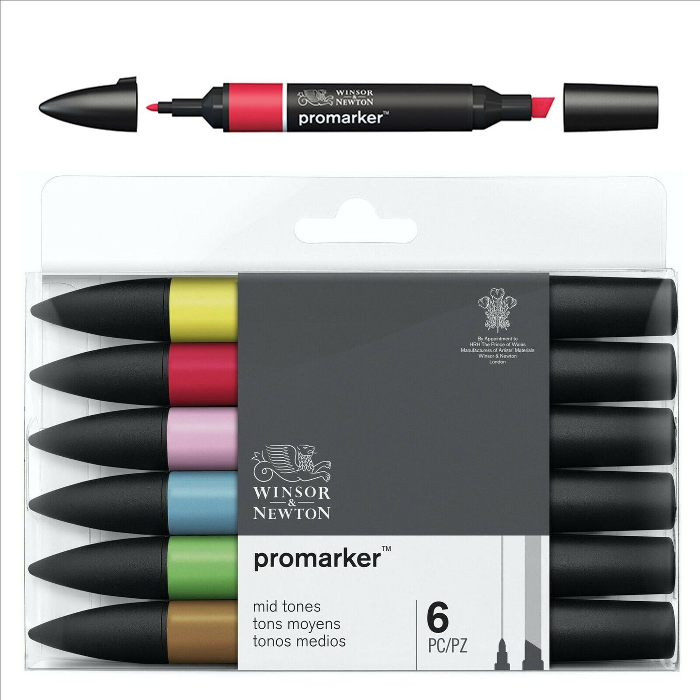 Set pennarelli Promarker Winsor & Newton 6 colori Vivaci