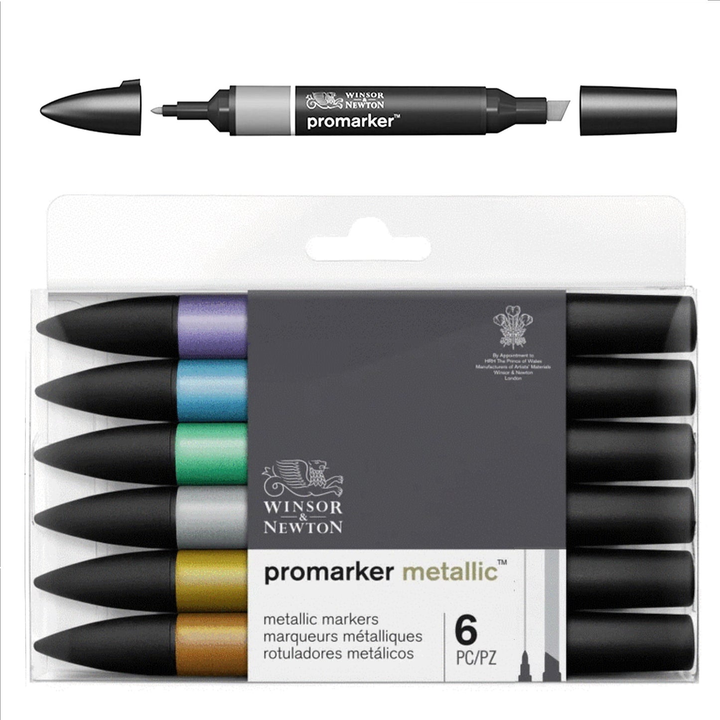 Set pennarelli Promarker Winsor & Newton 6 colori Metallici